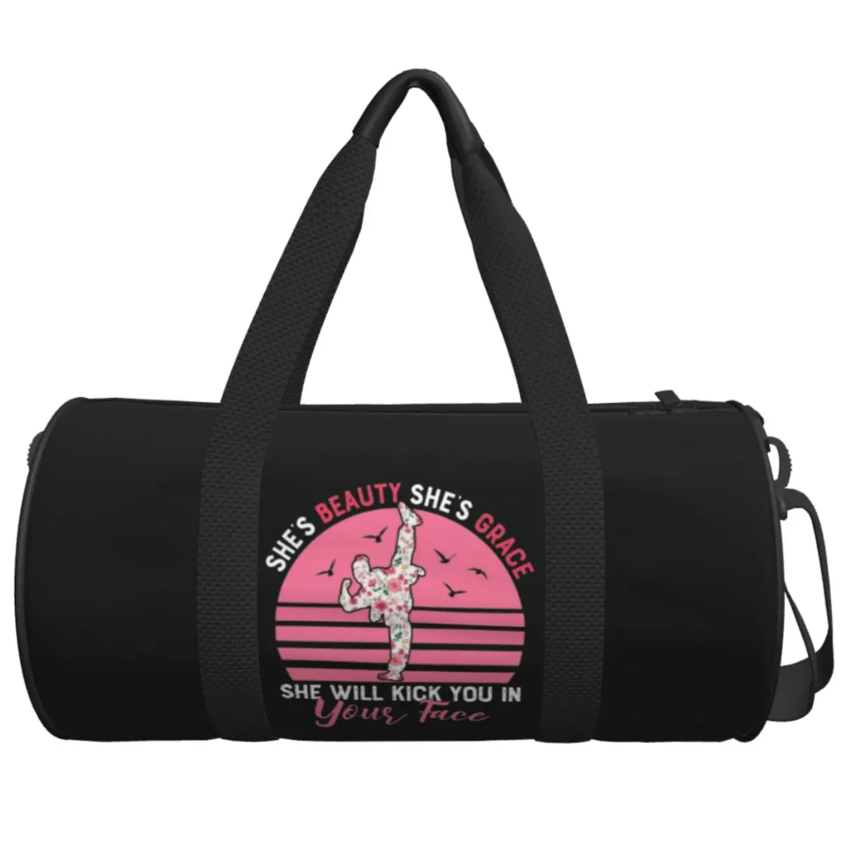 

Спортивная сумка Beauty Grace Kick You In Your Sports Bag Большая вместительная винтажная мужская и женская портативная сумка с узором Винтажная сумка для фитнеса