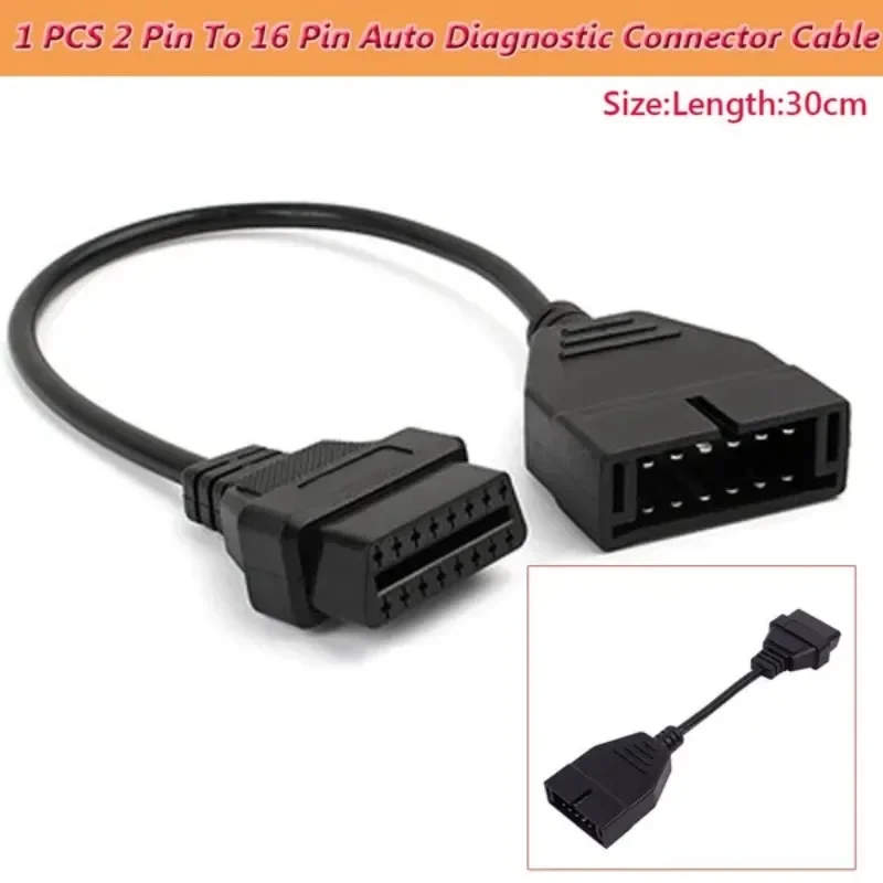 Câble de connecteur de Diagnostic automatique, 12 broches à 16 broches, ligne d'adaptateur de Scanner de véhicules, 1 pièce