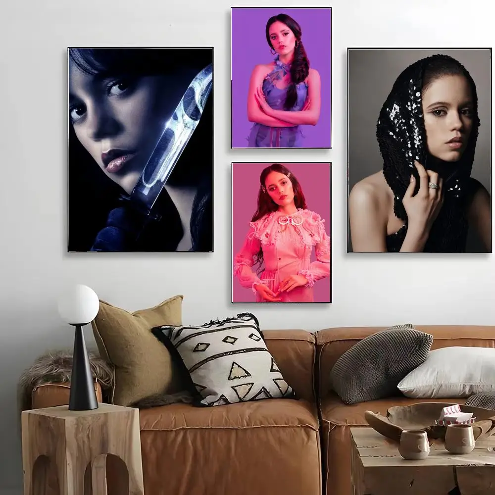Actress Jenna Ortega Poster HD Art Decorative Wall Art Waterproof Home Décor for Living Room Bedroom Café Stylish Gift