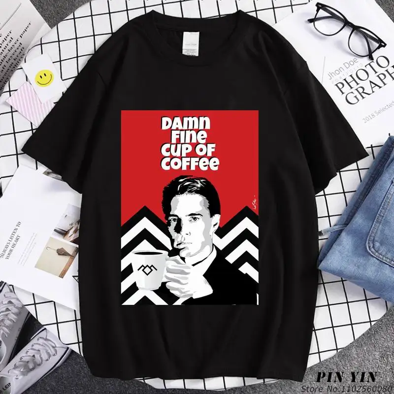 TV Twin Peaks White T Shirt for Men Women  T-shirt Casual Y2k  Oversized Streetwear  Leisure Hombre   Men Clothing