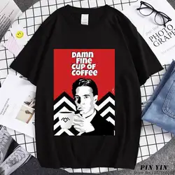 Humor TV Twin Peaks Logo Coffer T Shirt for Men Women  T-shirt Casual Y2k  Oversized Streetwear  Ropa Hombre   Men Clothing