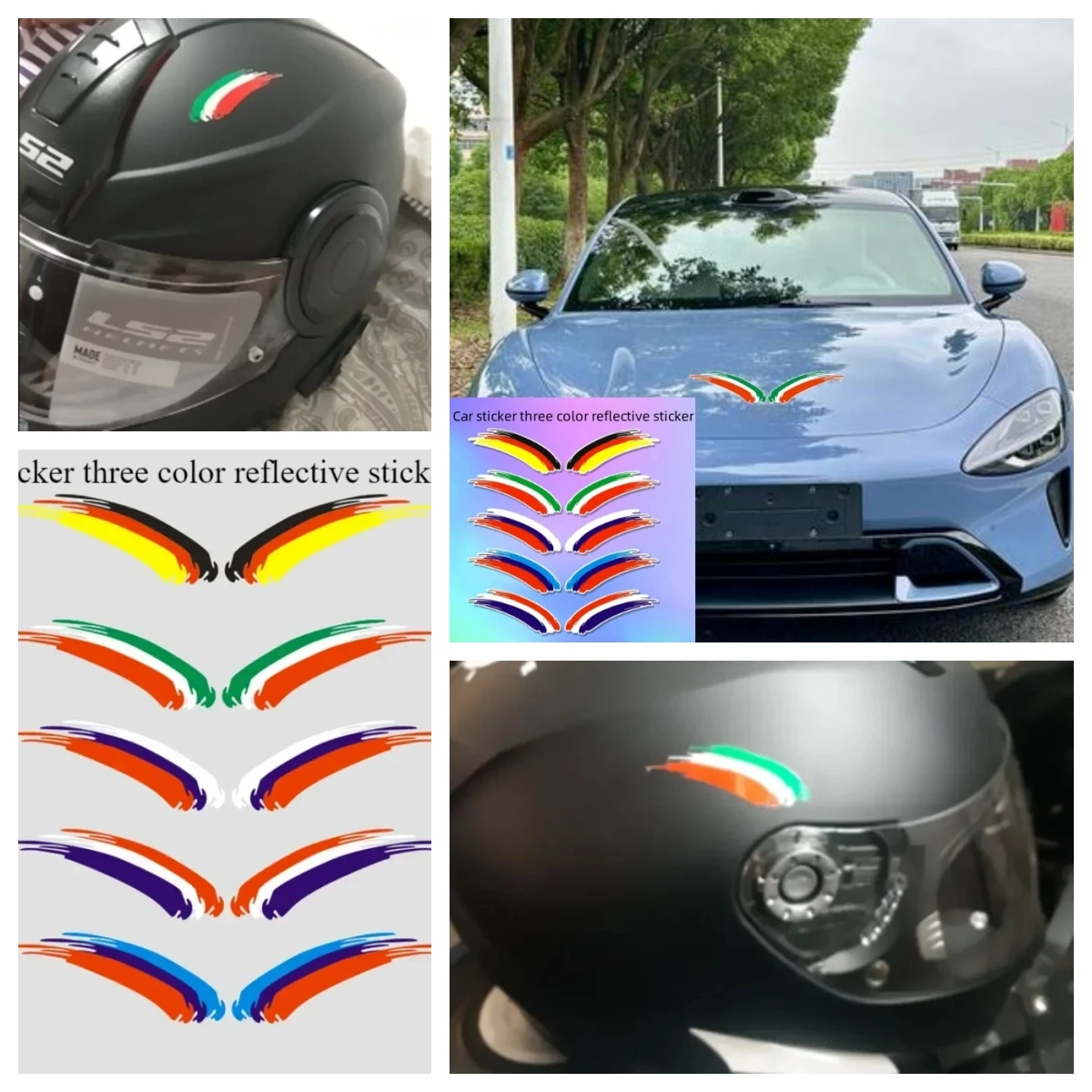 NEUE Tricolor Nationalflagge Italien Deutschland Österreich Auto Styling Vinyl Aufkleber Modifizierte Helm Motor Fahrrad Aufkleber