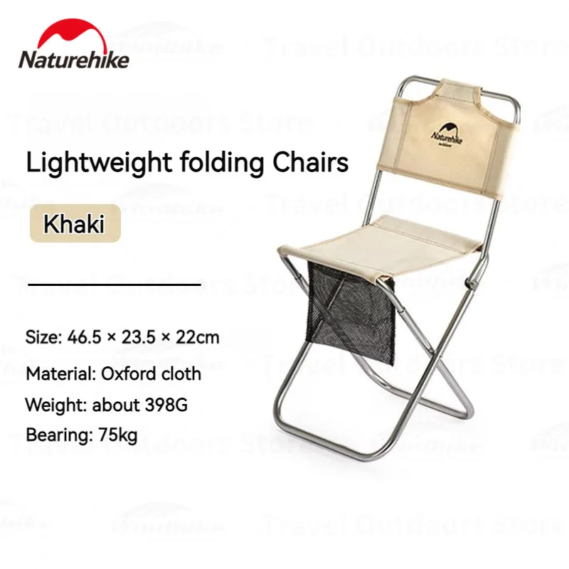 Naturehike Klappbarer Campingstuhl, tragbarer Angelstuhl für den Außenbereich, Rückenlehne aus Aluminiumlegierung, Freizeitsitz, Camping, Picknick, Reisen 4