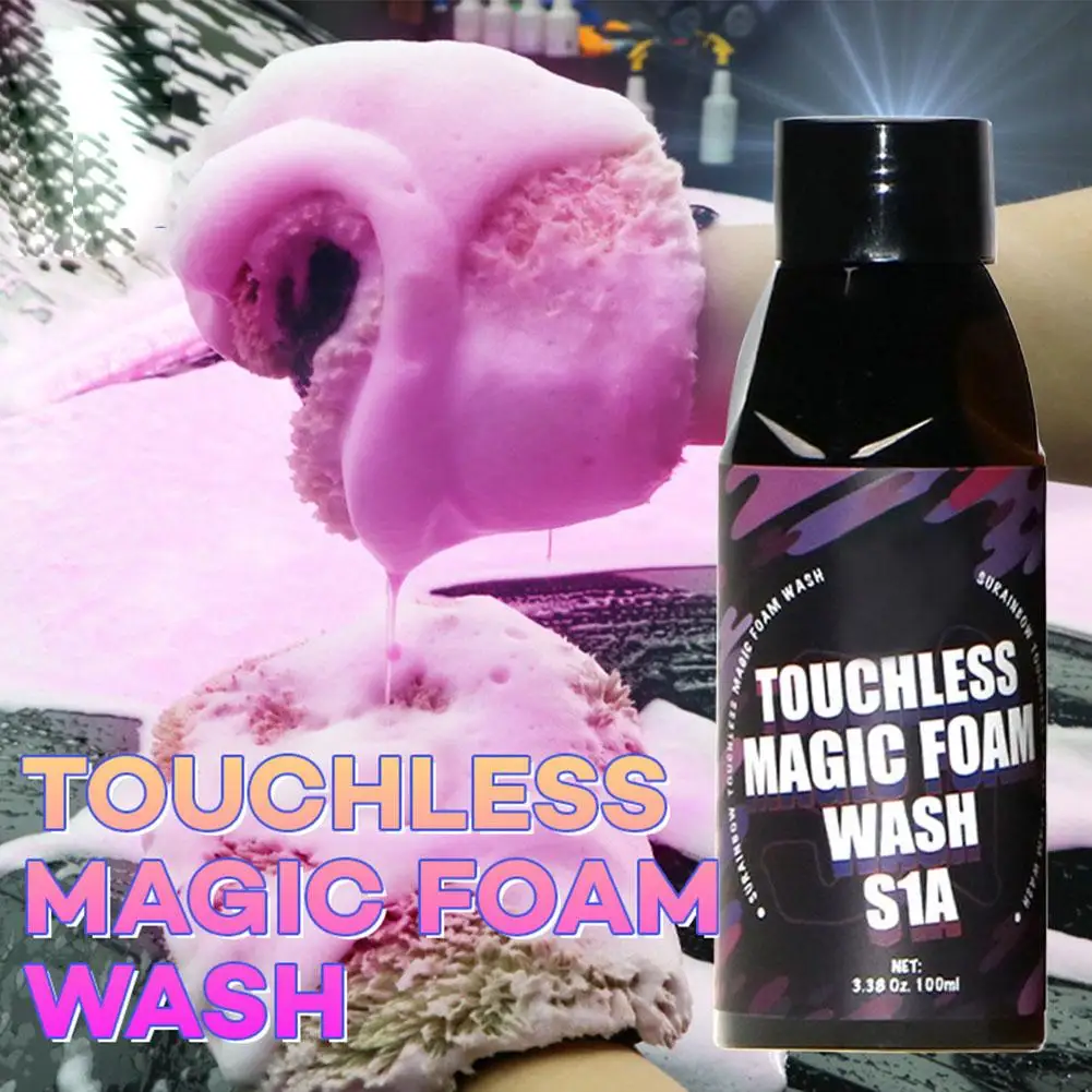 صابون غسيل السيارات الرغوي باللون الوردي المتطرف والشمع، (يعمل مع مدفع الرغوة/البنادق أو غسيل الدلو) للسيارة #1