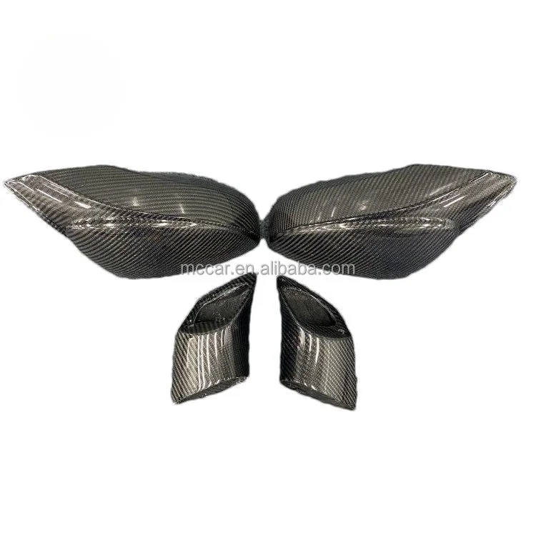 Carbon Fiber Car Rearview mirror bright black Rearview  Side mirror  for Ferrari 488  Mirror Cover