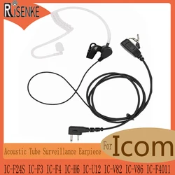 Auricular RISENKE para Icom IC-F24S,IC-F3,IC-F4,IC-H6,IC-U12,IC-V82,IC-V86 Rádio, Acoustic Tube Surveillance Headset