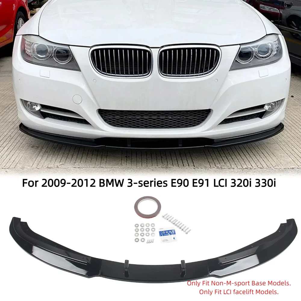 

GLOSSY BALCK FRONT BUMPER BODY KIT LIP FIT 2009-2011 BMW 320i 330i E90 4DR/SEDAN