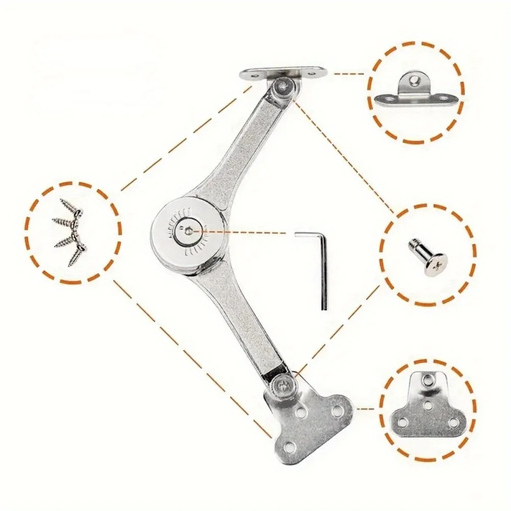 2Pcs Toy Box Hinges Soft Close Lid Support Hinges Heavy Duty Soft Close Hinges For Toy Box Hinges Support 50lb Adjustable Hinge view 3
