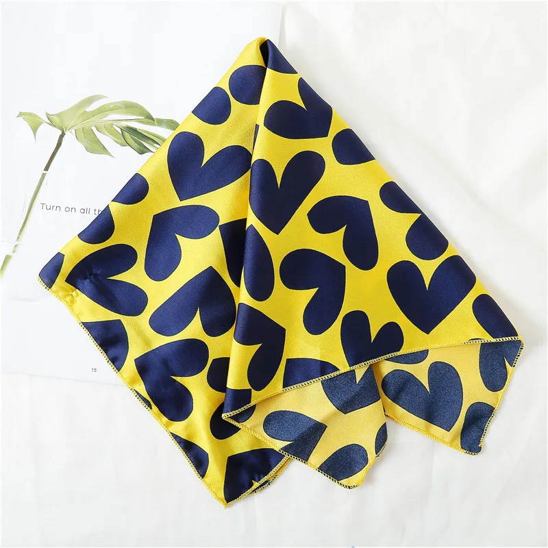 Foulard Carré en Soie pour Femme, Petite Taille, 50x50cm