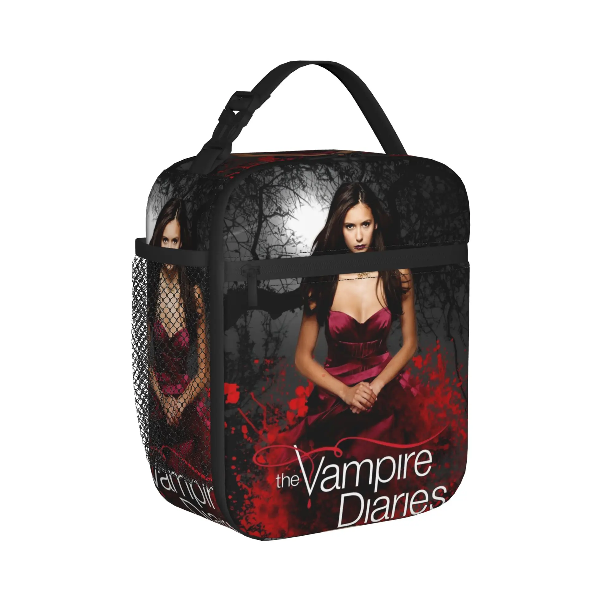 The Vampire Diaries Elena Gilbert Insulated Lunch Bag Portable Horror Movie Meal Container Cooler Bag Tote Lunch Box Office