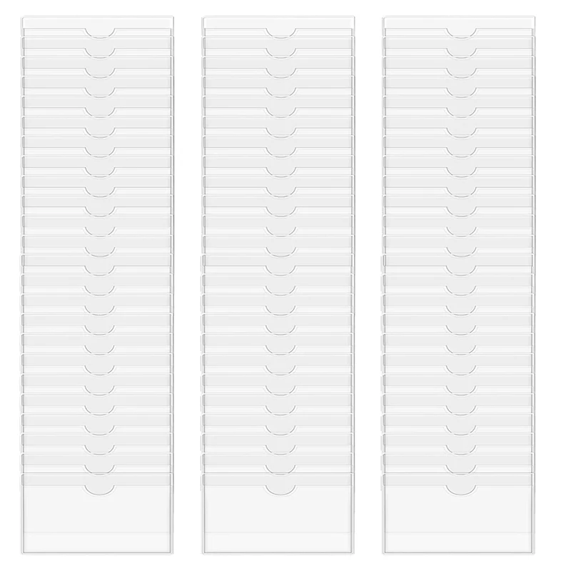 

60 Pack 3.5 X 4.7 Inches Self-Adhesive Label Holder Card Pockets Label Holder Clear Plastic Library Card Holder