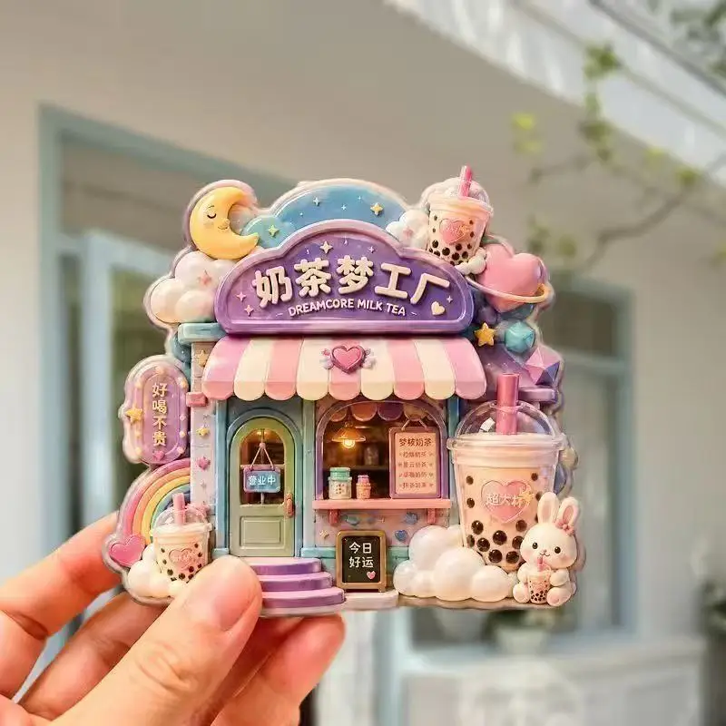 Retro Little Ornaments Creative Resin Three-dimensional Relief Magnetic Refrigerator Stickers Refrigerator Decoration Cute Gifts