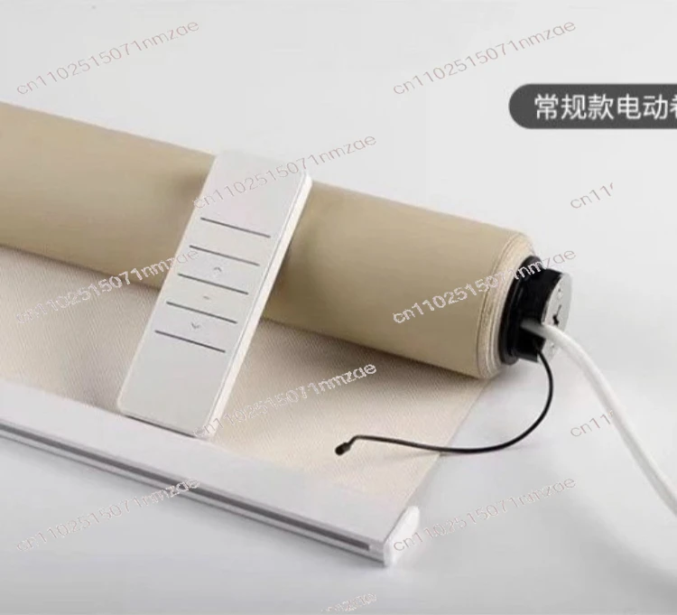 No-Drill Electric Roller Shade Full Blackout Sunshade Smart Remote Control Auto Lift Curtain for Office & Home