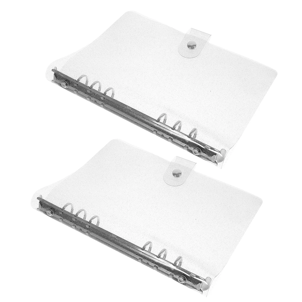 Couverture de carnet de notes en PVC, 2 pièces, coque de planificateur à feuilles mobiles, classeur de Journal à Six anneaux pour organisateur de planificateur quotidien, classeur transparent