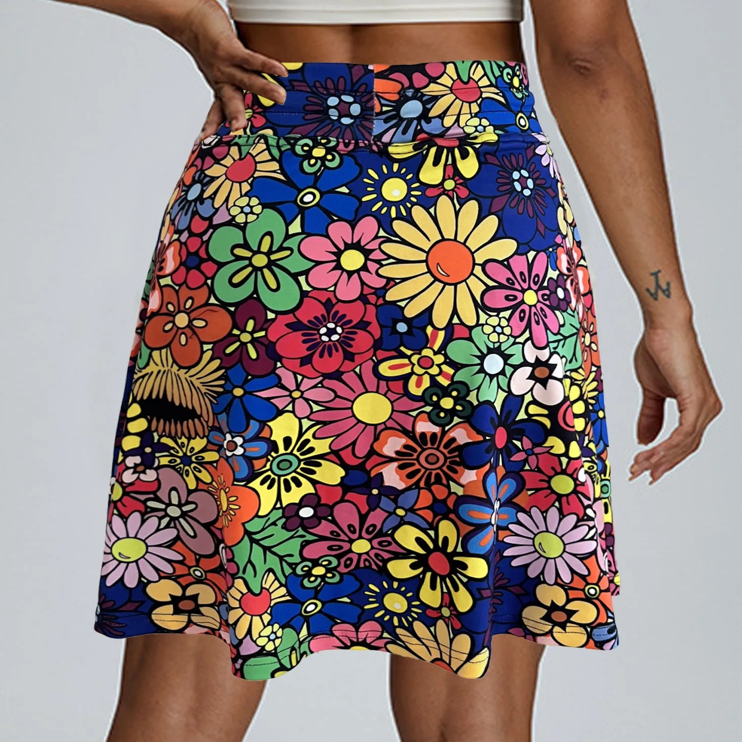 Casual Printed Shorts a Line with Slight Stretch Skirt Short Japanese Korean Casual Short Length Summer Women Shorts