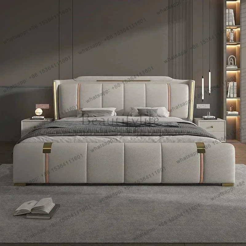 FG Double Deluxe King Bed Cabin Children Nordic 180X200CM Luxury Modern Full Set Bedroom Furniture Queen Bed Available Bedroom B