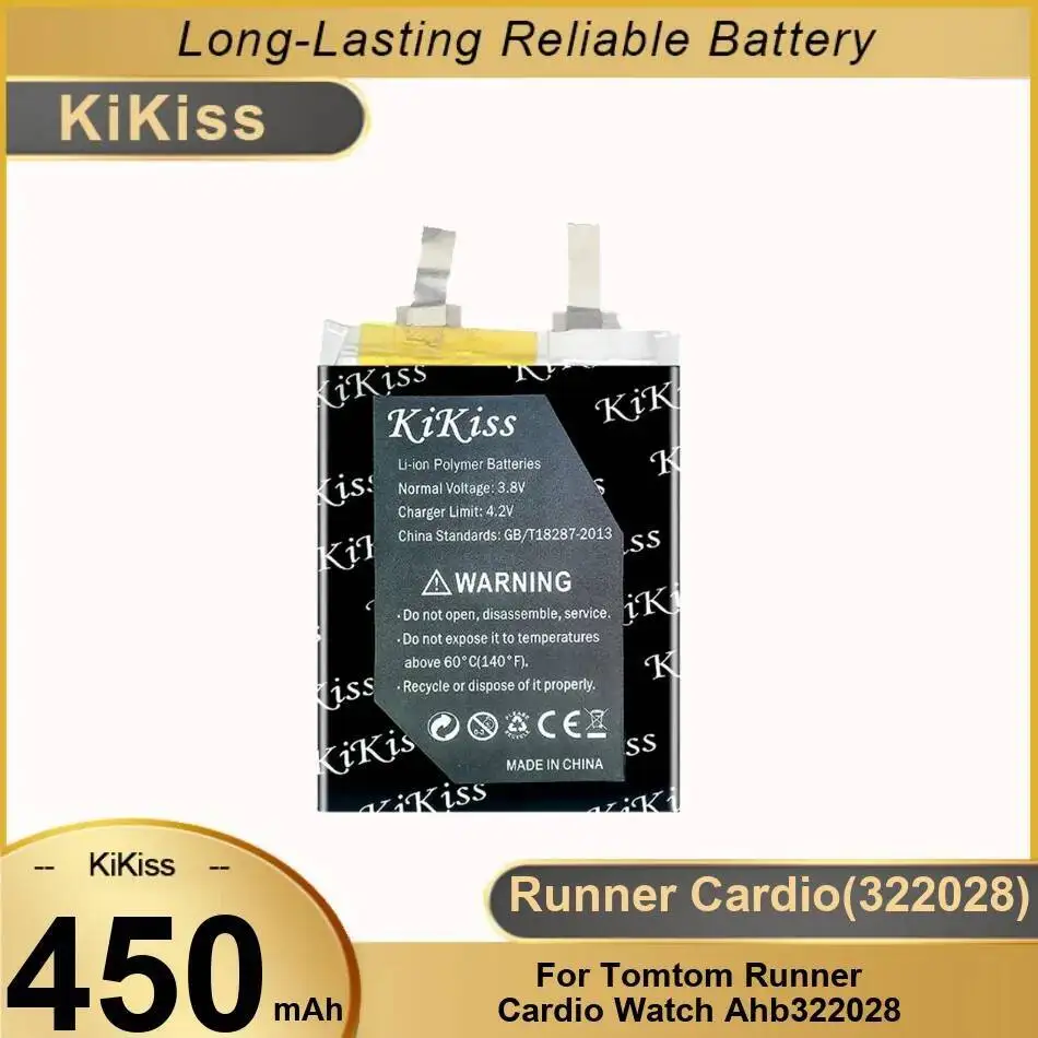 

Долговечный аккумулятор для часов Tomtom Runner Cardio AHB322028 322028, 450 мАч