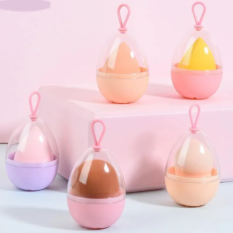 

Empty Transparent Puffs Drying Box Storage Case Portable Sponge Stand Cosmetic Egg Shaped Rack Makeup Blender Puff Holder