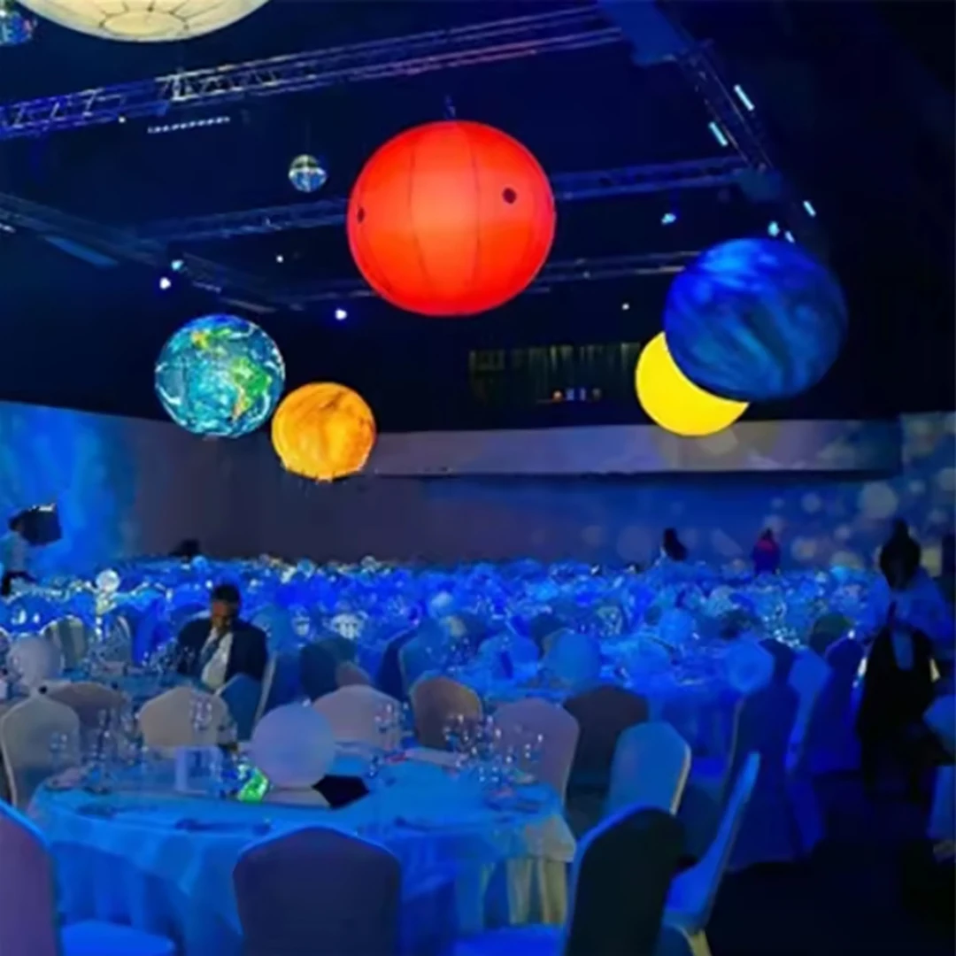 1M Inflatable Planet Air Blow Solar System/Earth/Jupiter/Saturn/Mercury/Mars/Venus/Moon/Uranus/Neptune w Colorful LED Light