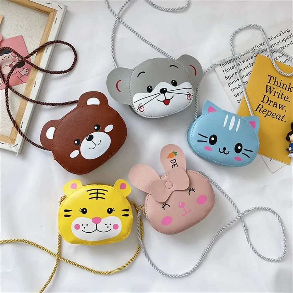 Mini Crossbody Bag for Children Cute Cartoon Animal Rabbit Baby Girls Shoulder Bags Boys Kids Small Coin Purse Handbags Wallet