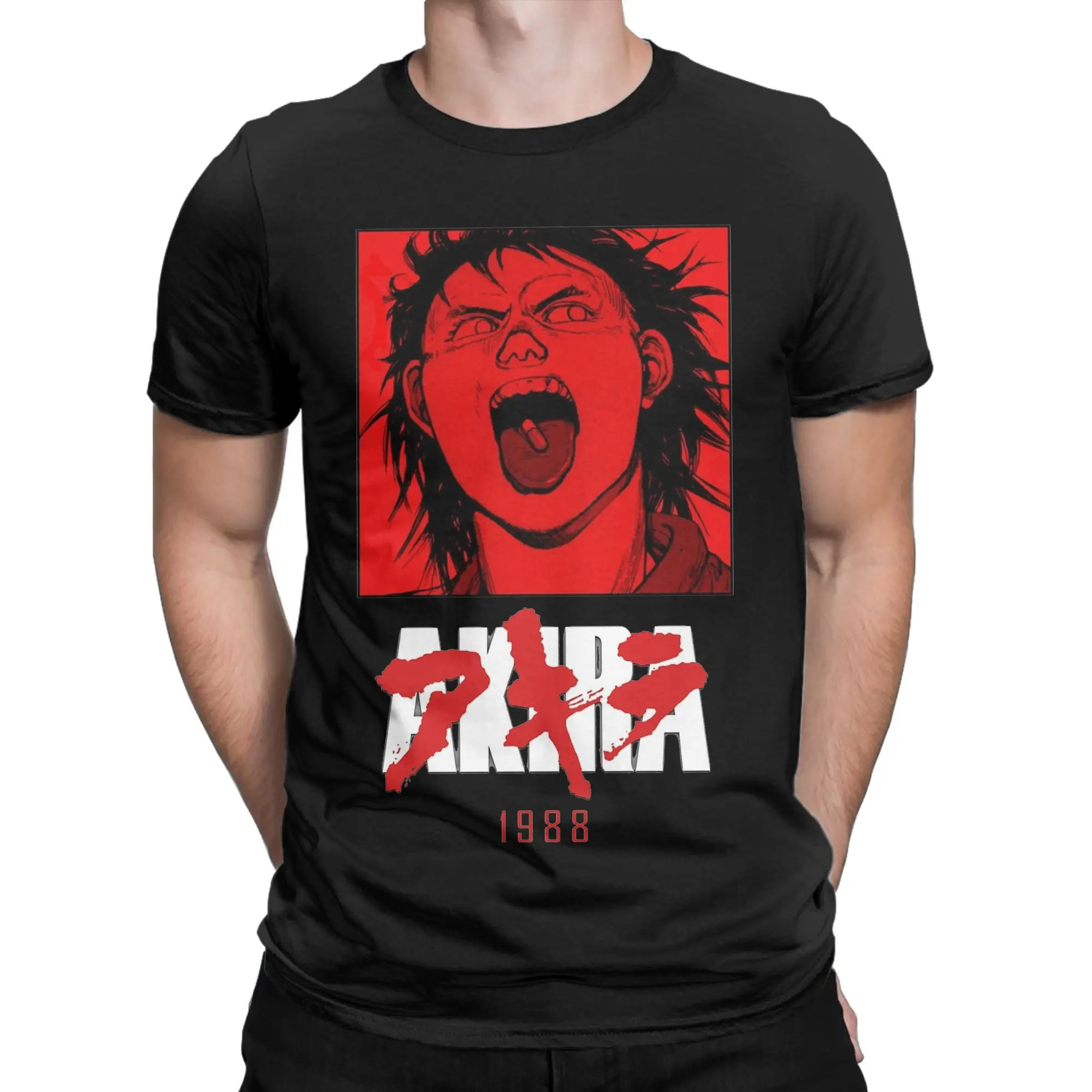 Fun Comics  Akira Tetsuo Shima Red 1988 T-Shirts Men Round Neck 100% Cotton T Shirts  Short Sleeve Tee Shirt Graphic Clothing