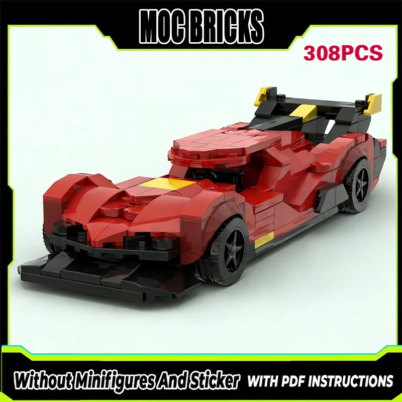 

Speed Racing Car Model MOC Building Bricks 499P Le Mans Hypercar Modular Technology Gifts Holiday Assemble Children Toys Suit