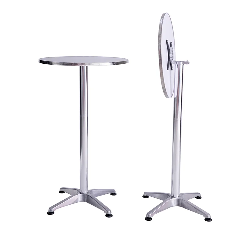 

High Quality Durable Silver Aluminium Furniture Table Bars High Bar Tables Folding Bar Table