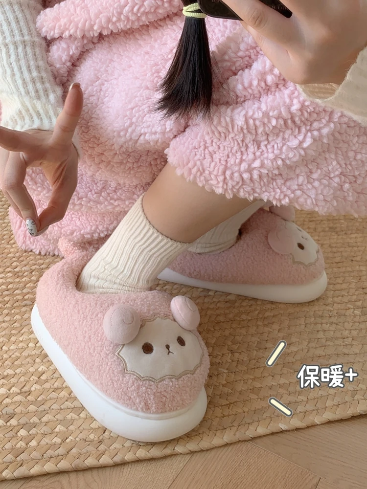 Man Women Slippers Household Warm Non Slip Boys' Girls' Baby Slipper Shoes Women's Winter Cute Sheep Parent Child Home Slippers