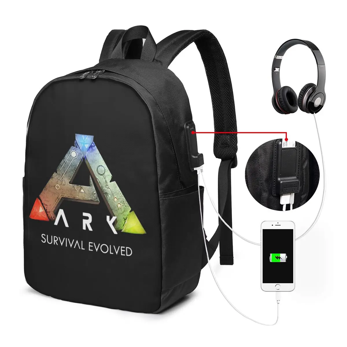 

Ark Survival Evolved( Black ) Backpack TravelNotebook Bag Computer College Student School Bag Laptop Shoulder Bags for Men Women