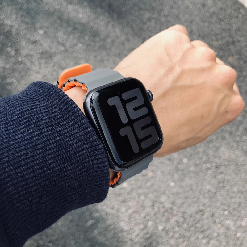 Bands For Apple Watch 10-Ultra 2-3 49mm 45mm 41mm 44mm Silicone Ocean strap Bracelet iWatch series 11-9 8 7 6 5 4 SE 3 46mm 42mm
