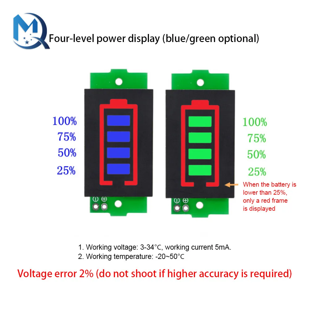 Módulo indicador de capacidad de batería de litio, probador de potencia de batería de vehículo eléctrico, alarma de zumbador de bajo voltaje, 1S-8S,