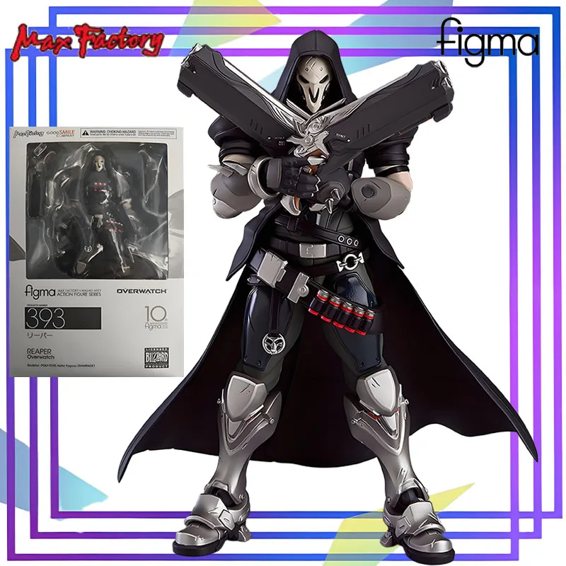 Max Original Figma Series《Overwatch Reaper》Anime Action Figure Assembly ModelToys Modelo colecionável Ornamentos Presentes para crianças