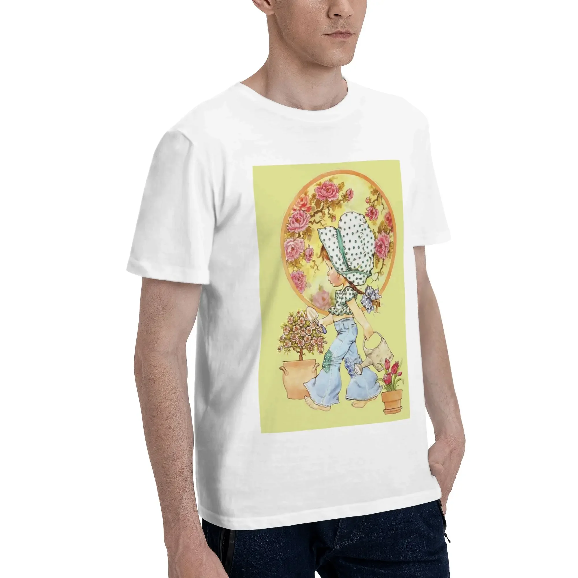 Kawaii Sarah Kay Men T-Shirt Oversized T Shirts Men's Crew Neck Cotton Tees Short Summer Male