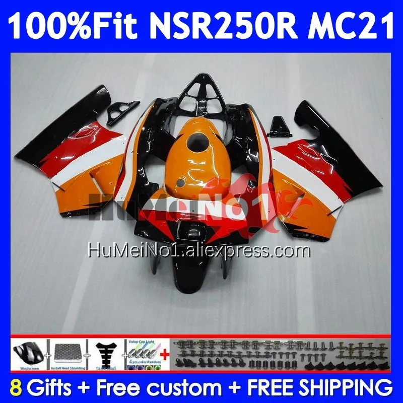 Injection For HONDA NSR250R MC21 PGM3 1990 1991 1992 Repsol Orange 1993 15No.7 NSR250 NSR 250 R RR NSR 250R 90 91 92 93 Fairing