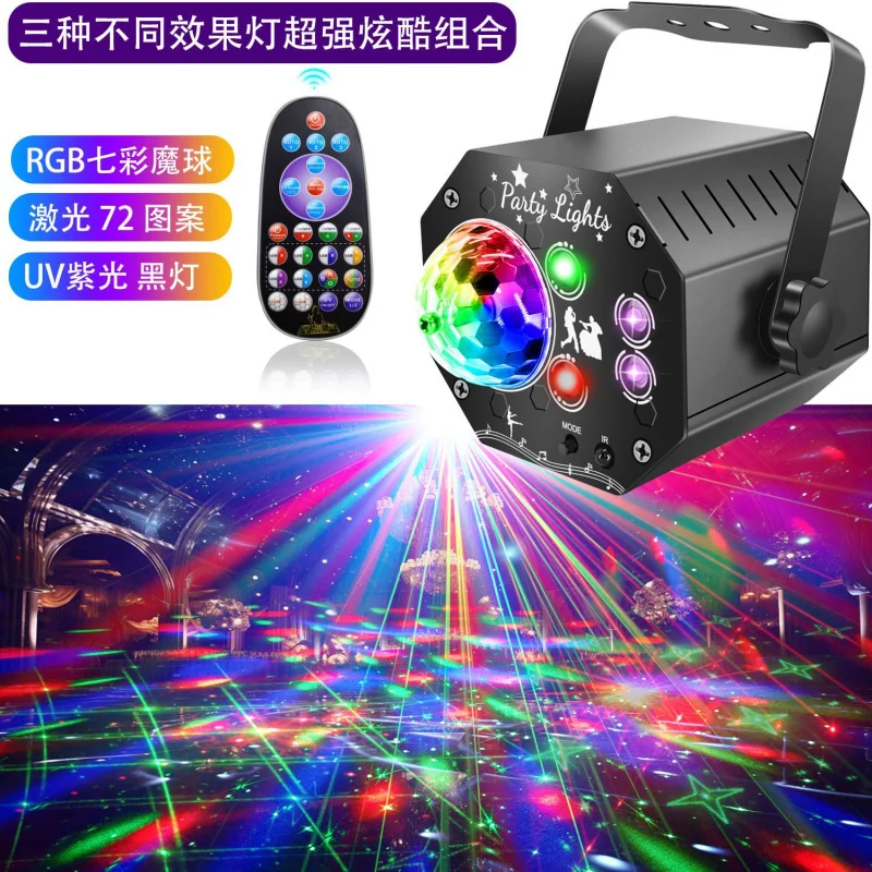 

New Mini Magic Ball Stage Laser Light Small LaserUVPurple Light Par Light 3-in-1 Party Sparkling Light