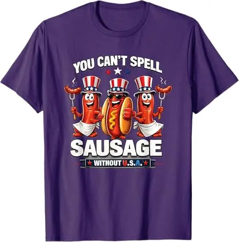 Du kannst die Wörter „Wurst ohne USA“ nicht aufreißen, wenn du das 4. Juli Amerika-Flaggen-T-Shirt Y2k „Stolzer Amerikaner“ mit patriotischem Grafik-Aufdruck für Herrenkleidung nennst. – Detail 8