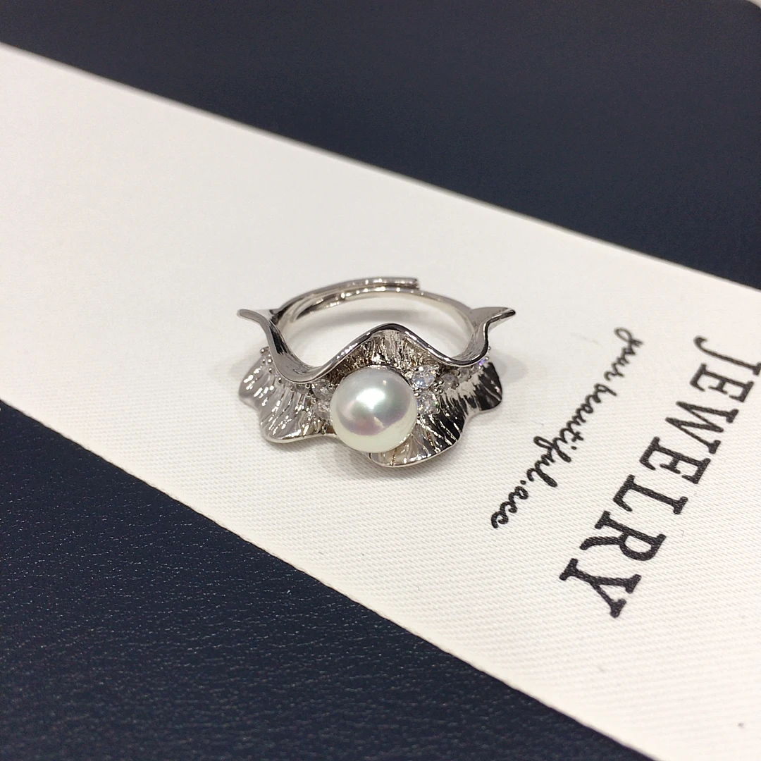 ZHBORUINI لؤلؤ المياه العذبة الدائري 7.5-8 مللي متر الزركون متموجة عالية مجوهرات قابل للتعديل أنيقة موضة هدية للنساء 2025 جديد وصول