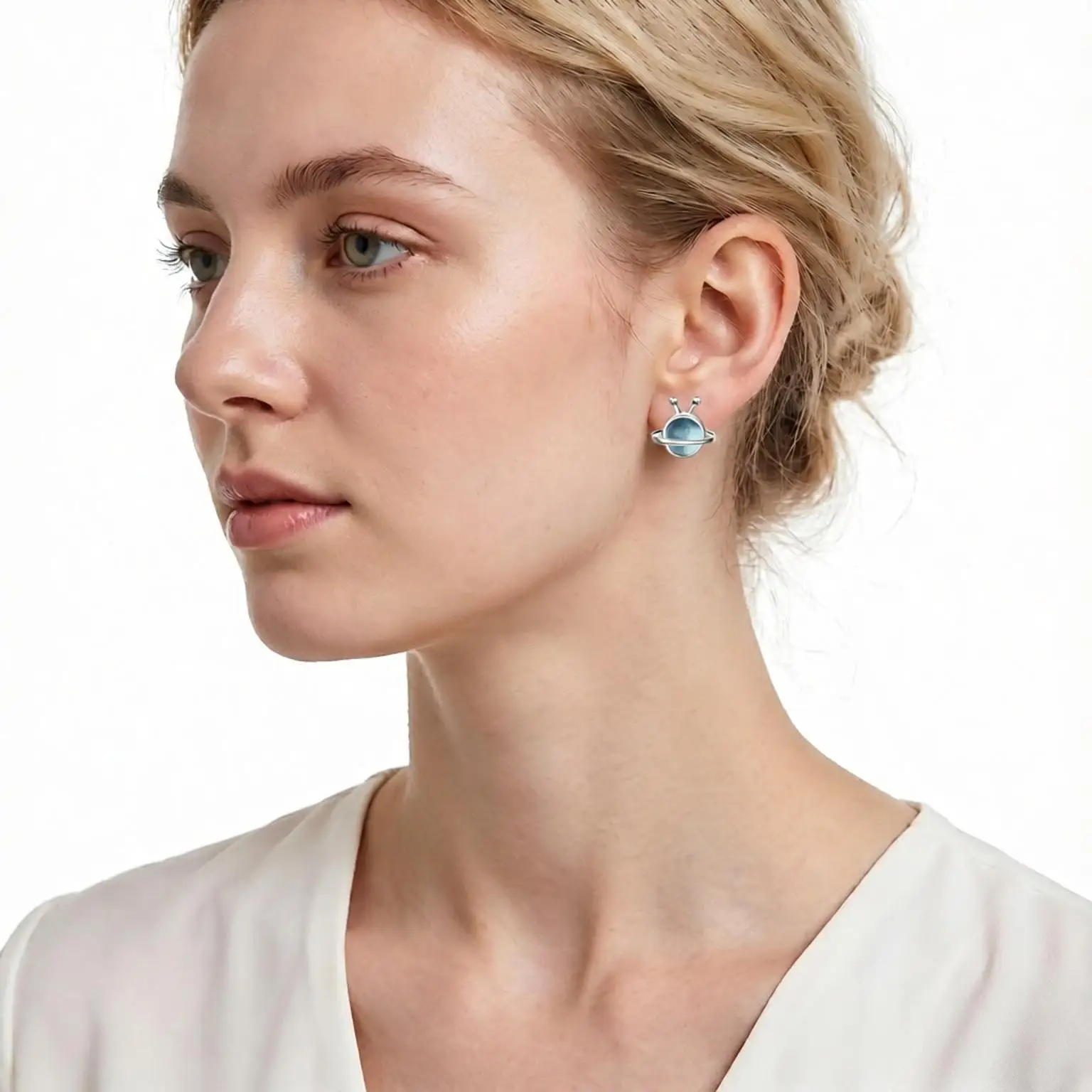 Exquisite 925 Sterling Silver Blue Planet Crystal Zircon Stud Earrings For Women Girls Anniversary Party Fashion Jewelry Gifts
