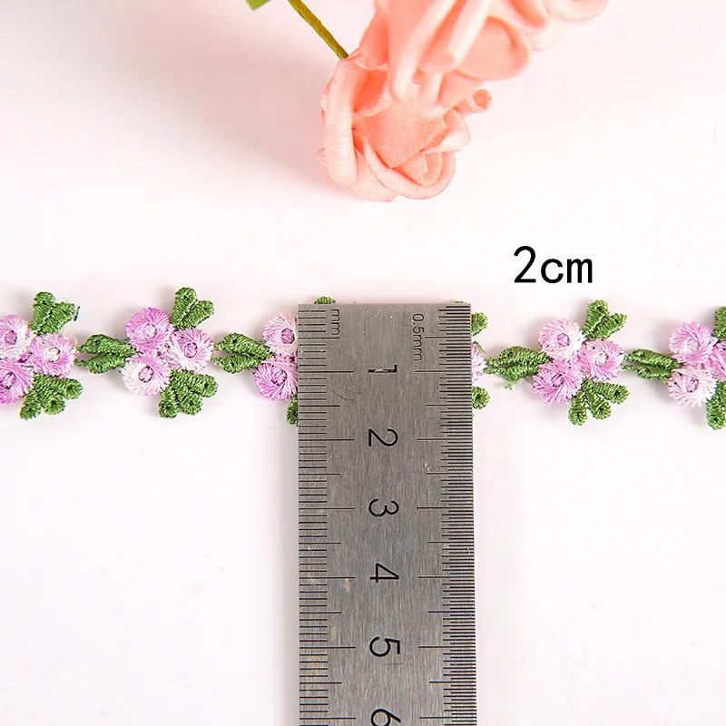 刺繍入りレース生地,3メートル2cm,水溶性,カラフルな服のアクセサリー,家庭用ヘアピン,手工芸品の装飾