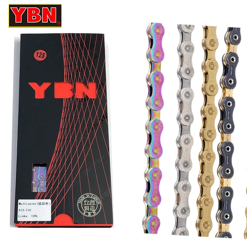 YBN MTB Bicycle Chain 8 9 10 11 12speed hollow out plating bright color Chain 116L road bike Stainless steel  Chain