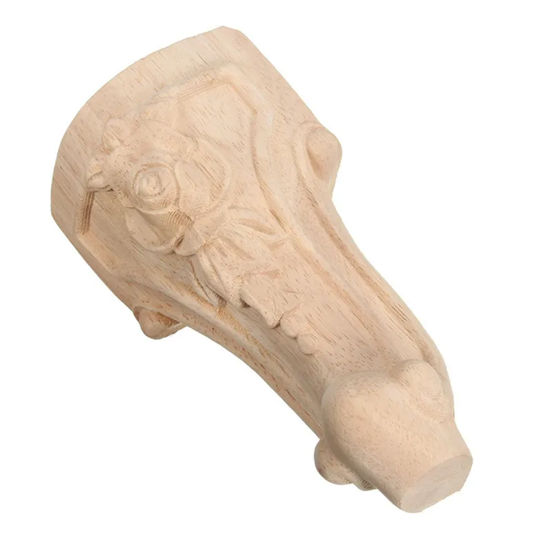 Pieds de Meuble Sculptés en Bois Massif, Style Européen, pour Siège de Meuble TV, 10x5.5cm, 1 Pièce