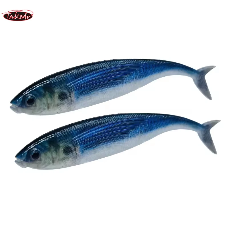 TAKEDO 3D Live Fish Painting Lure 12.5cm 11g 16cm 21.5g Luminous Soft Fishing Bait Scissor Tail Fish For Tuna Bass Sea Fishing