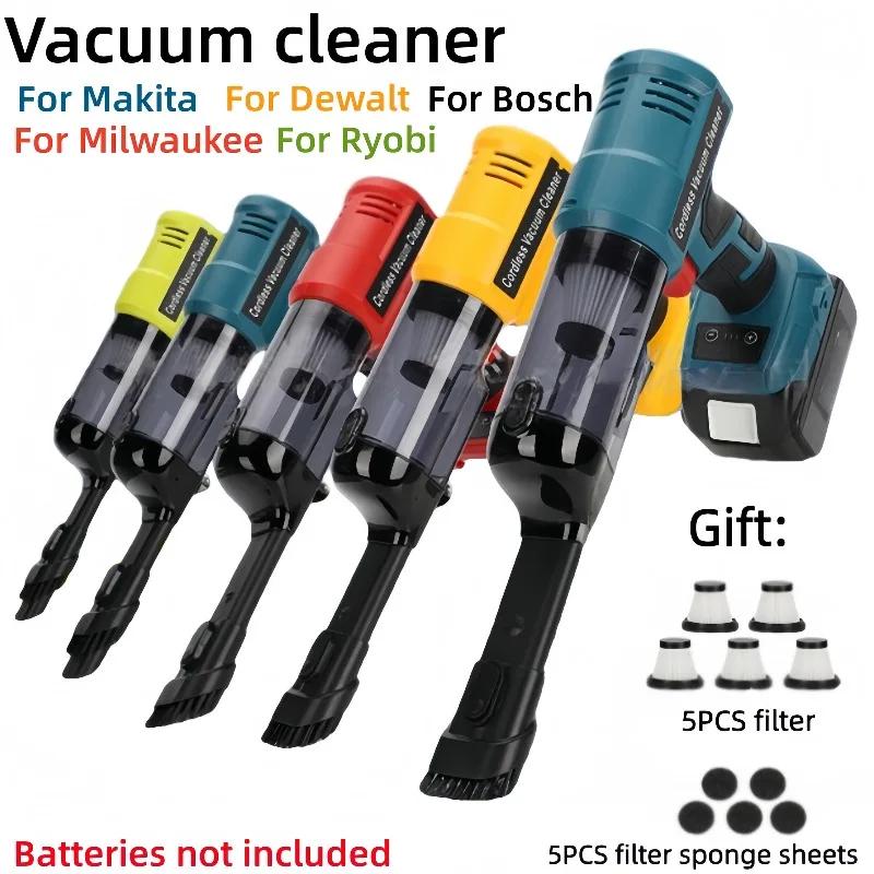 

Беспроводной пылесос мощностью 240 Вт, подходит для аккумулятора Dewalt/Makita/Milwaukee/Bosch/Ryobi 18 В, подходит для чистки автомобилей и столов