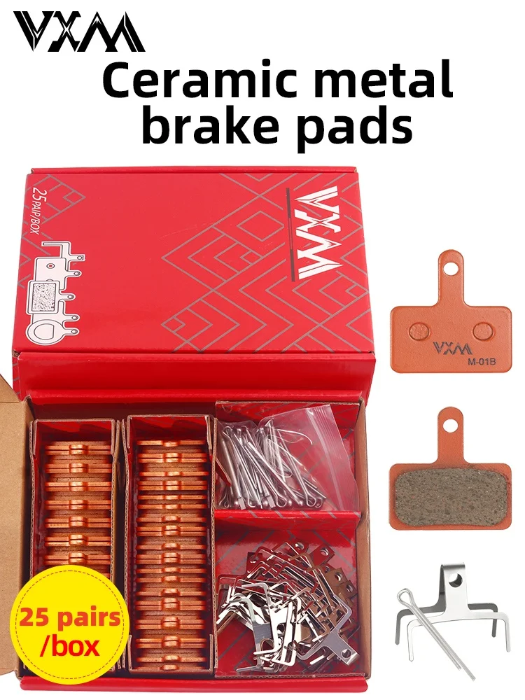 AliExpress VXM Ceramic Metal Brake Pads MTB Road Bike Disc Brake Pads 25 Pairs/Box High Performance Wear-Resistant Bicycle Brake Pads
