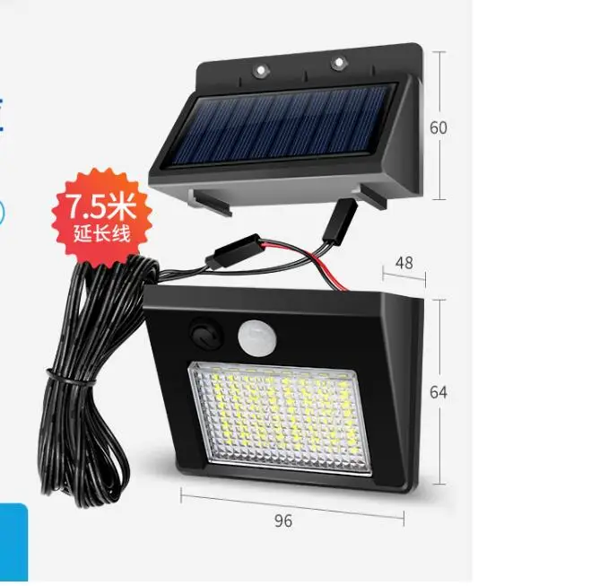 Imagem -02 - Livre 64 48 32led Solar Jardim Luzes Separáveis Modos à Prova Impermeável Água Pir Sensor de Movimento Luz de Parede para Casa Jardim Rua Decorat ao ar