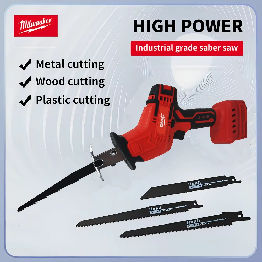 Milwaukee Cordless Electric Reciprocating Saw Wood Metal Cutting Saw Saber Portable Saw Power Tool For Milwaukee Battery New