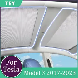 Sunshade Net For Tesla Model 3 2017-2023 Accessories Front&Rear Sunroof Pads Convenient Foldable Sun Shade Auto Interior