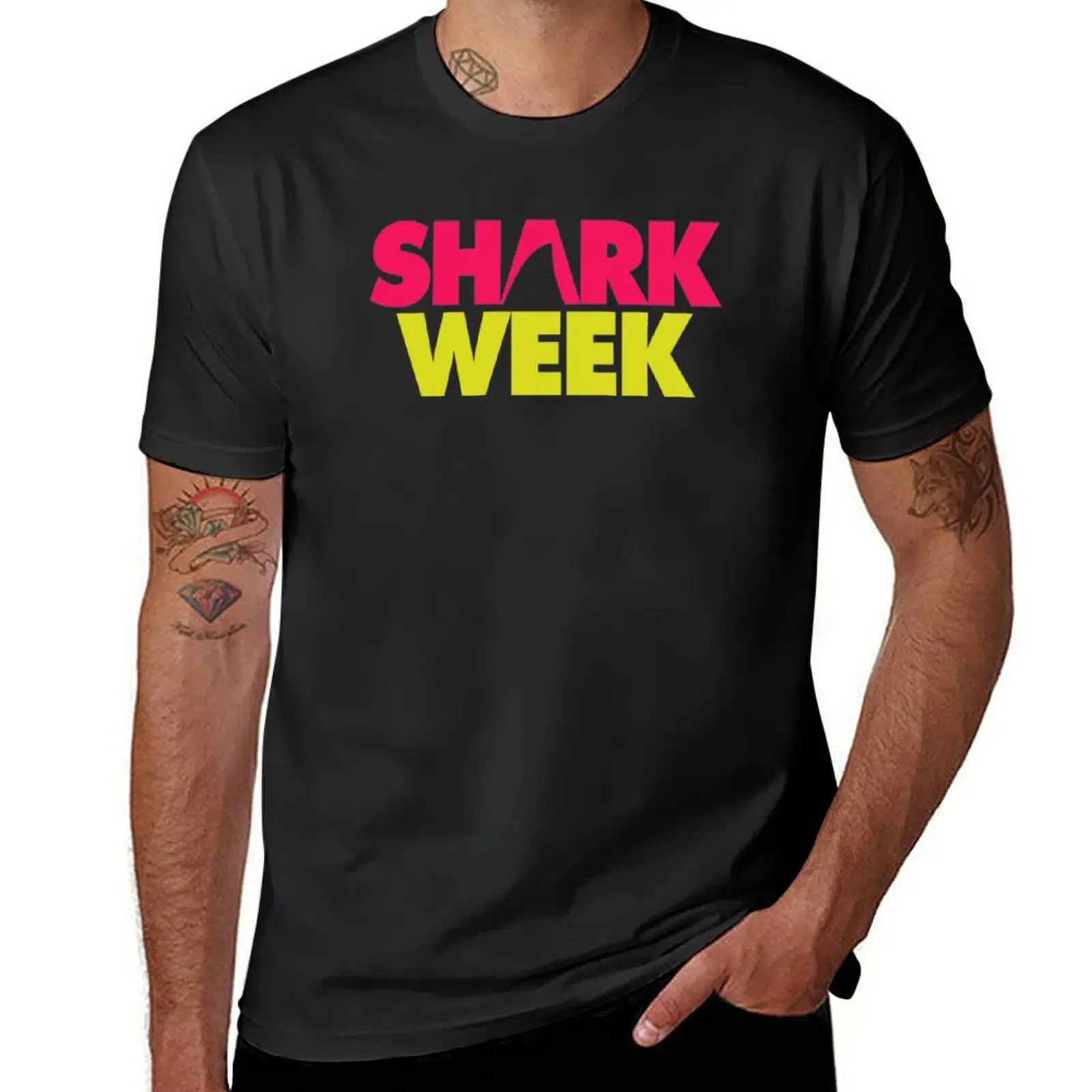 Shark week T-Shirt kawaii clothes summer top plain t shirts men