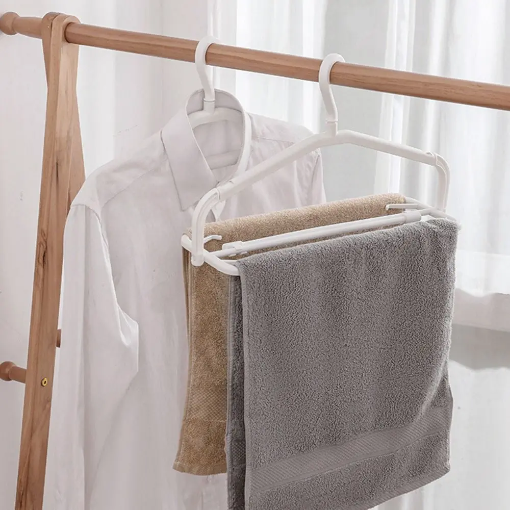 Non-slip Rotating Folding Hanger Widening Extensible Stretchable Clothes Drying Rack Anti-deformation Space Saving Trouser Rack
