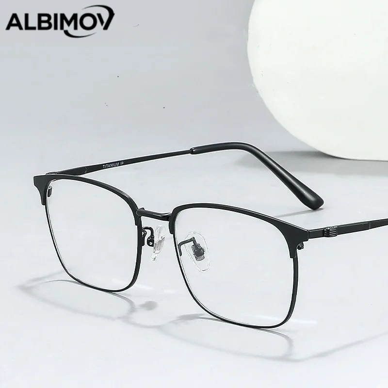 

Мужские полурамные очки для близорукости и пресбиопии, мультифокальные прогрессивные медицинские линзы по индивидуальному заказу, мужские очки с защитой от синего света Gafas